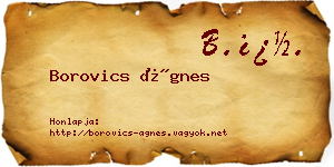 Borovics Ágnes névjegykártya